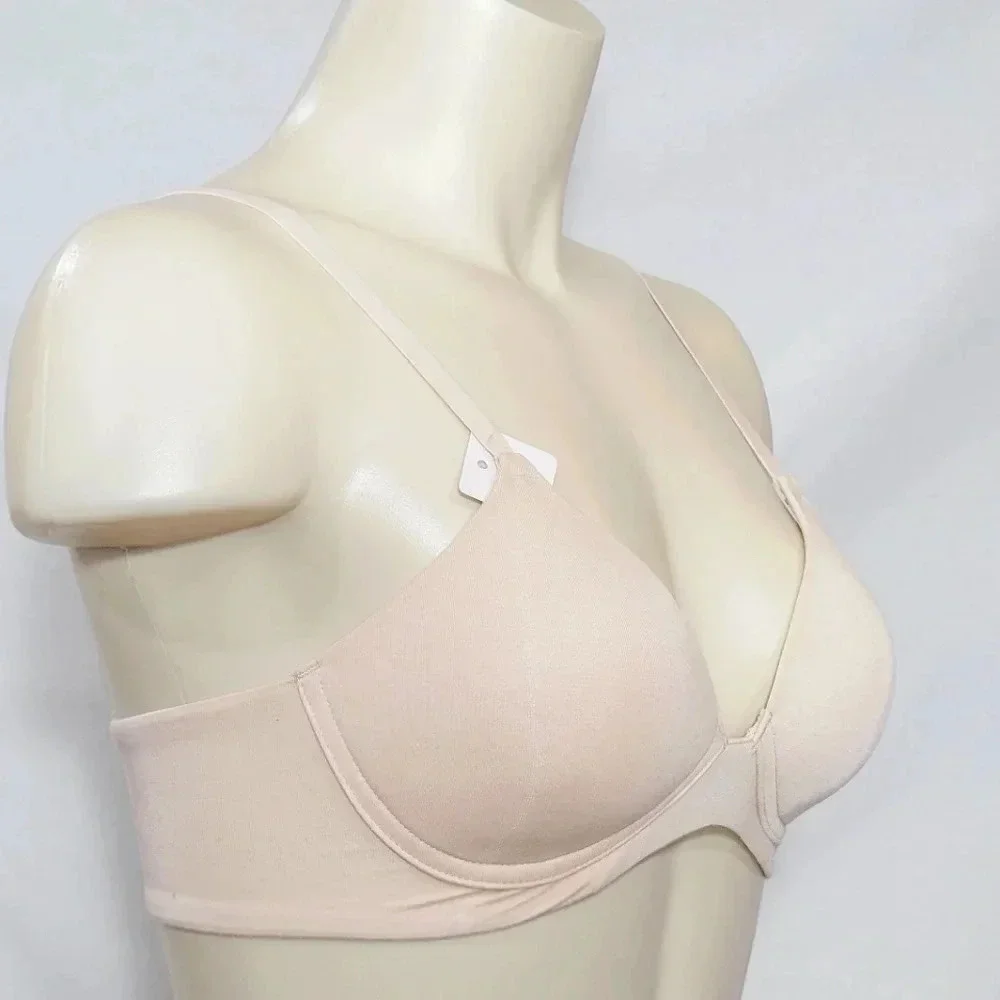 32B Gilligan O'Malley Molded Cup Lightly Lined Wire Free Bra Mochaccino Nude NWT